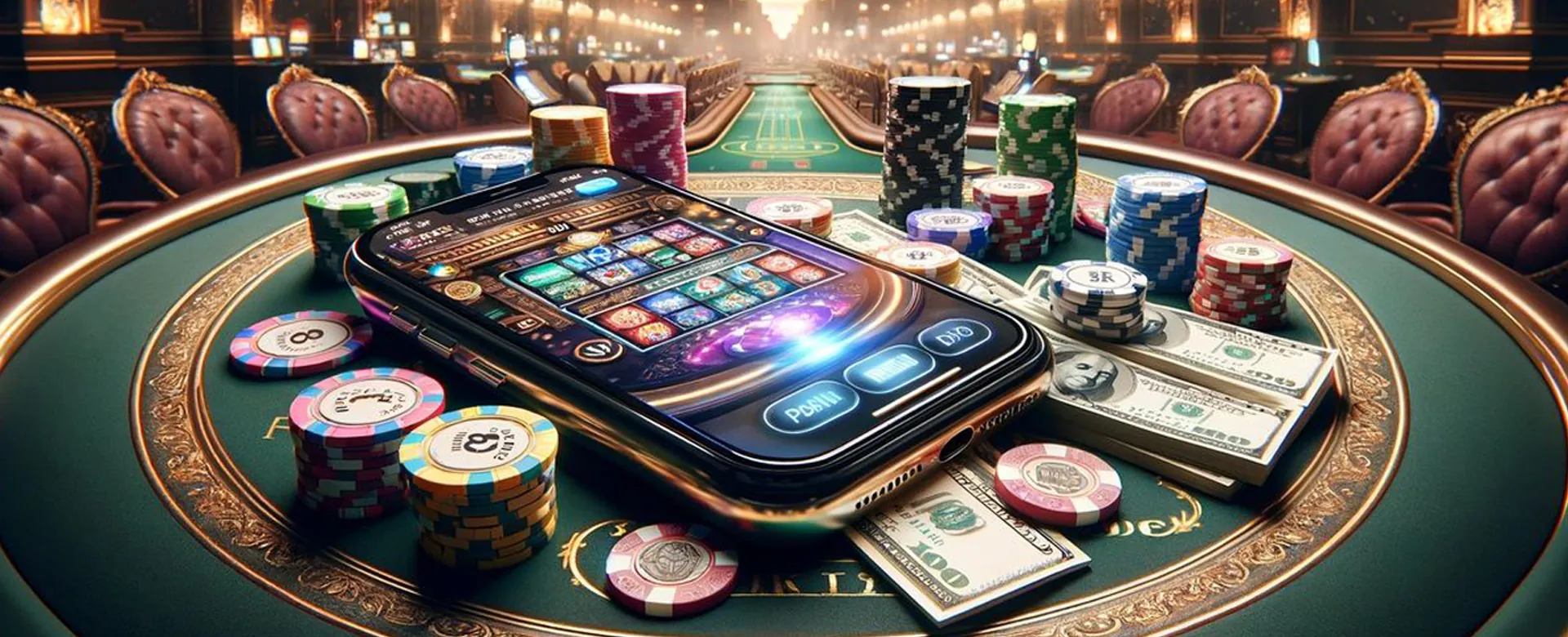 Jili888 Live Baccarat table with golden chips and cards, emphasizing luxury and excitement